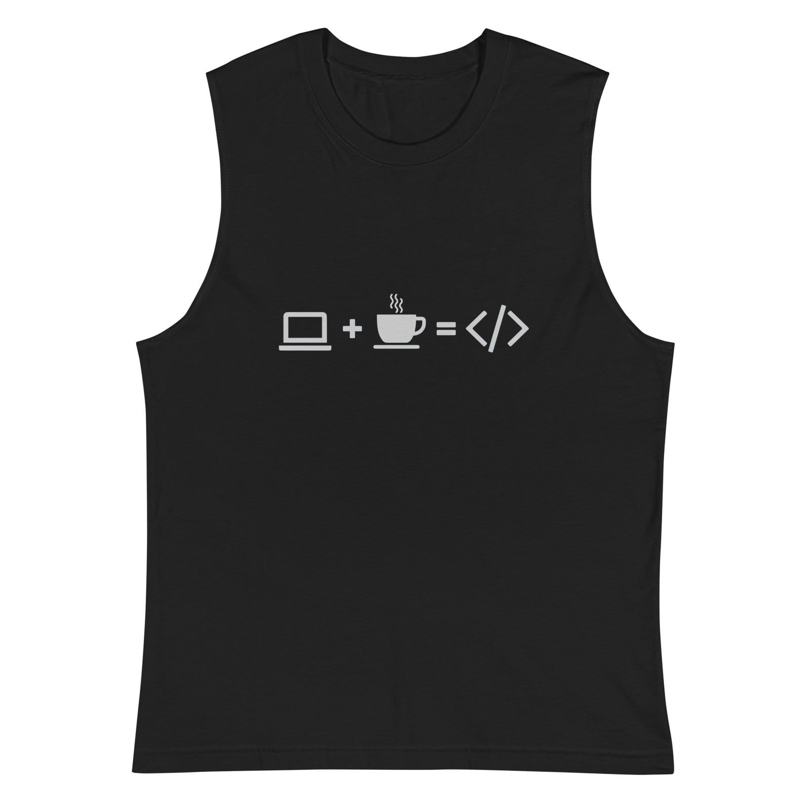 Camiseta sin Mangas Coffee HTML , Disponible en la mejor tienda online para comprar tu merch favorita, la mejor Calidad, compra Ahora en Algoritmo! 