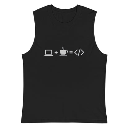 Camiseta sin Mangas Coffee HTML , Disponible en la mejor tienda online para comprar tu merch favorita, la mejor Calidad, compra Ahora en Algoritmo! 