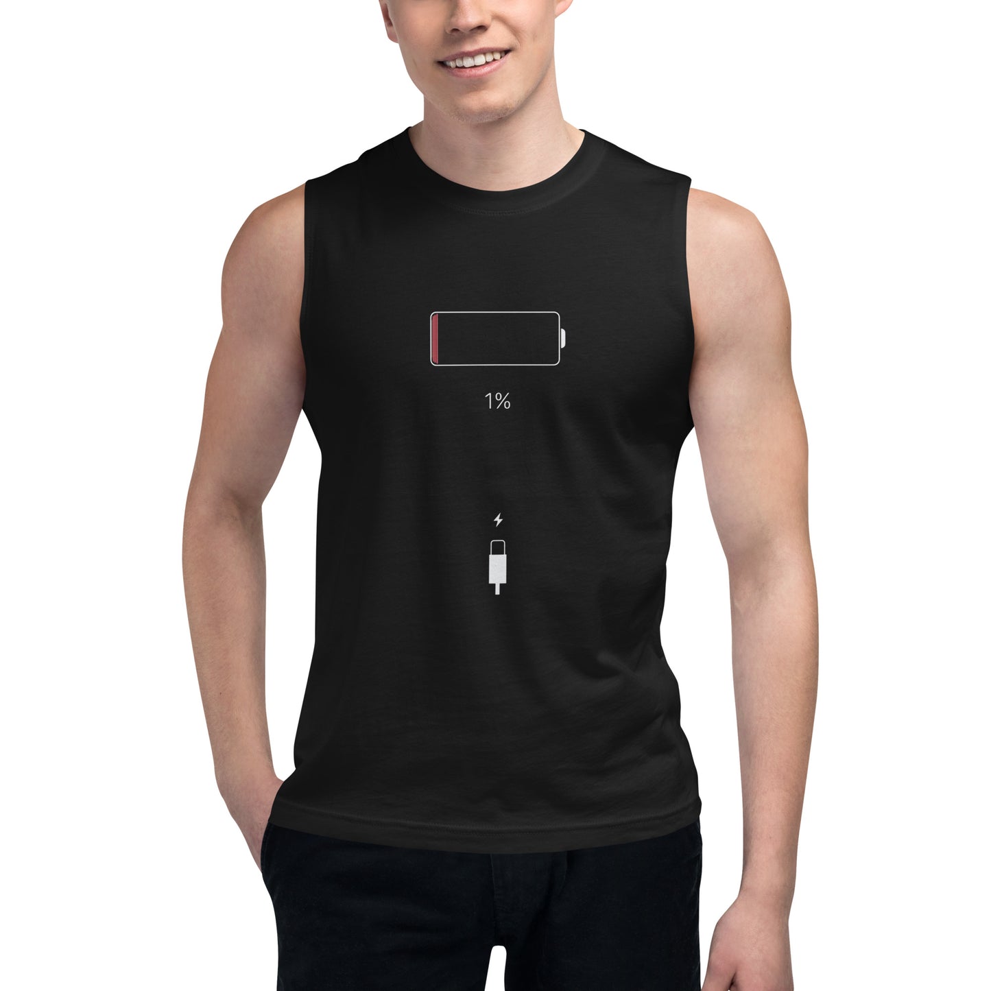 Camiseta sin Mangas 1% de Carga , Disponible en la mejor tienda online para comprar tu merch favorita, la mejor Calidad, compra Ahora en Algoritmo! 