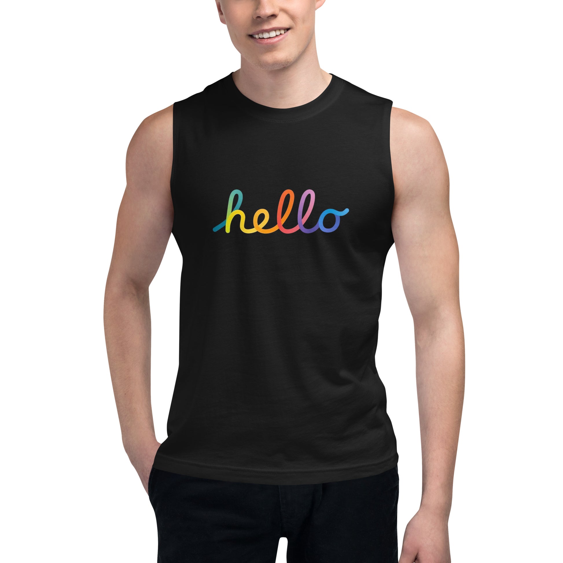 Camiseta sin Mangas Apple Hello Lettering , Disponible en la mejor tienda online para comprar tu merch favorita, la mejor Calidad, compra Ahora! 