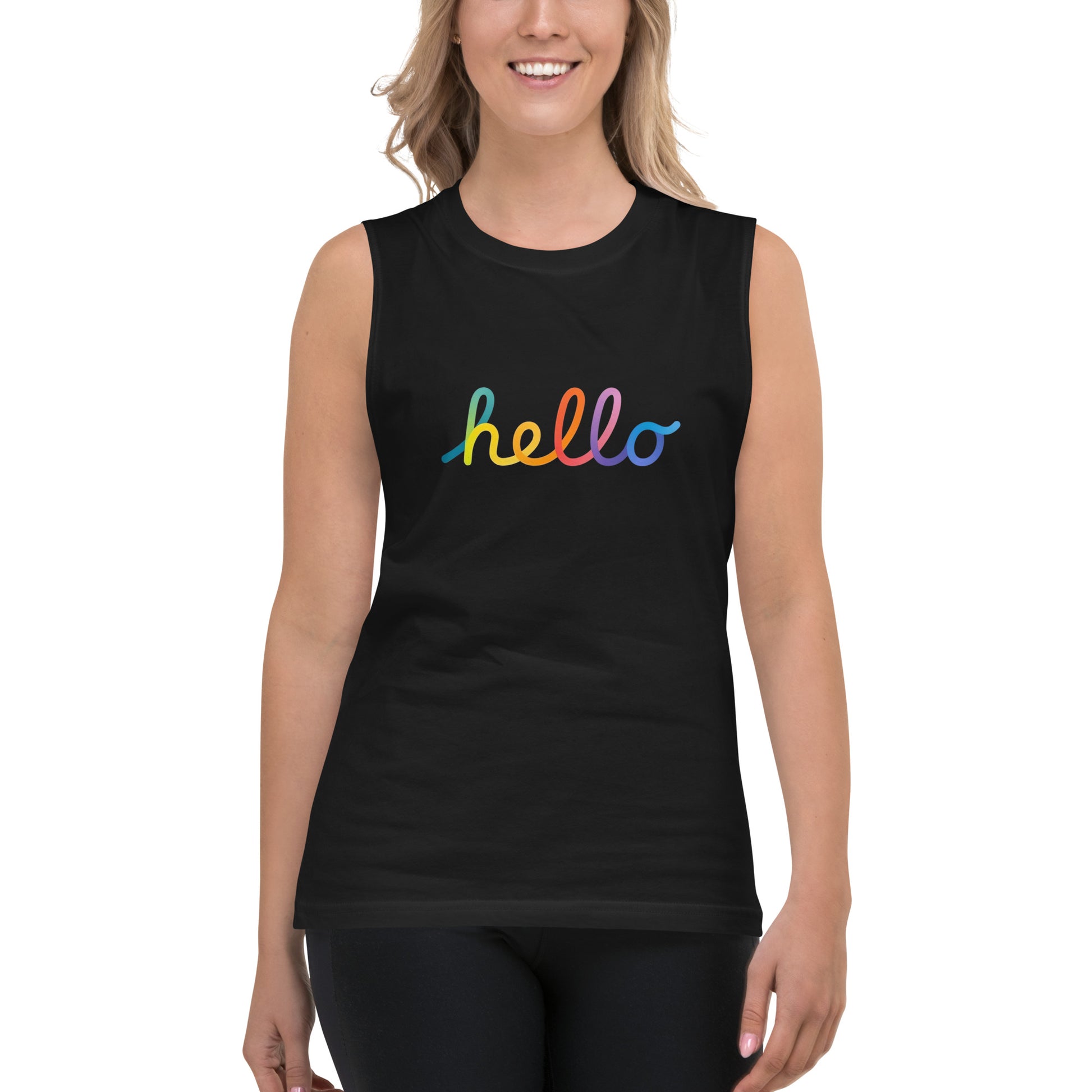 Camiseta sin Mangas Apple Hello Lettering , Disponible en la mejor tienda online para comprar tu merch favorita, la mejor Calidad, compra Ahora! 