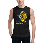 Camiseta sin mangas My life for Aiur starcraft — modelo con la prenda