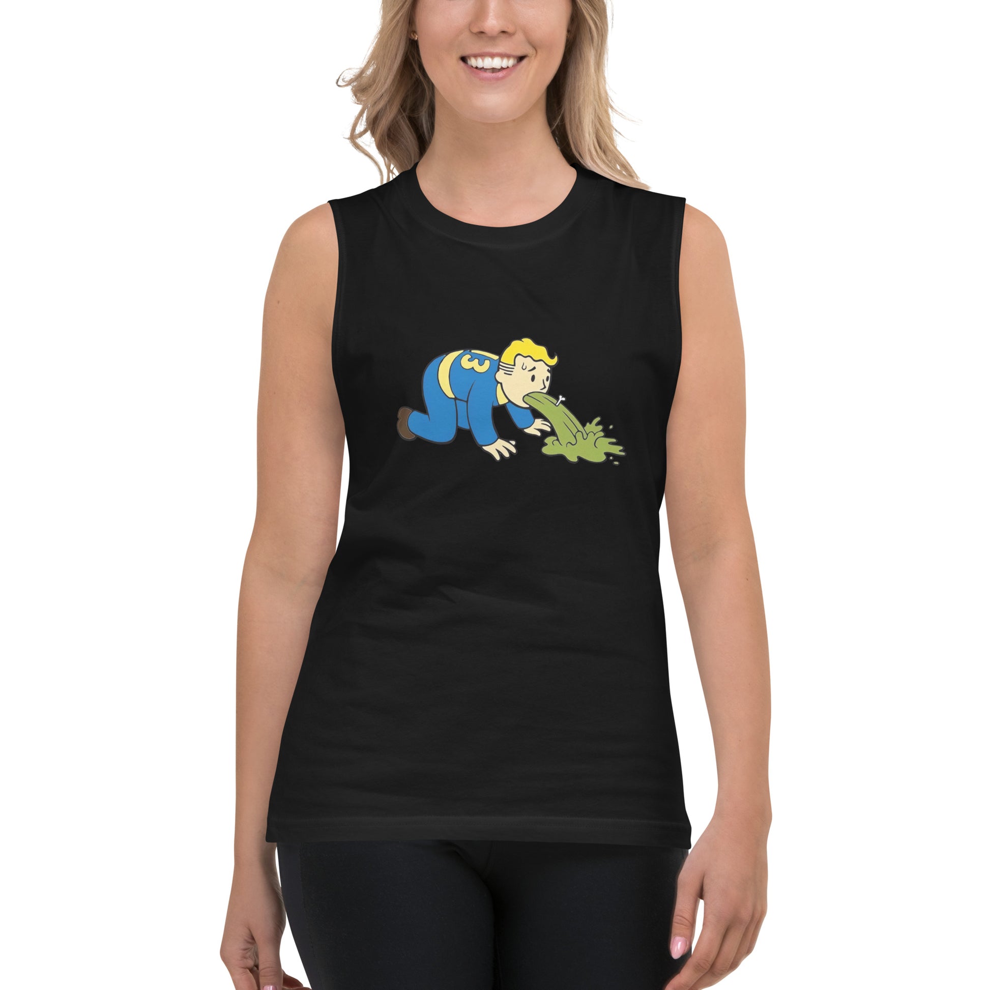 Playera Sin Mangas de Vault Boy enfermo , Disponible en la mejor tienda online para comprar tu merch favorita, la mejor Calidad, compra en Algoritmo!