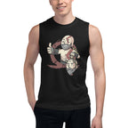 Kratos and Mimir — detalle del estampado