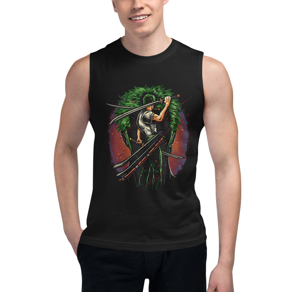 Sin Mangas One Piece Zoro Dragon Slash - Modelo masculino