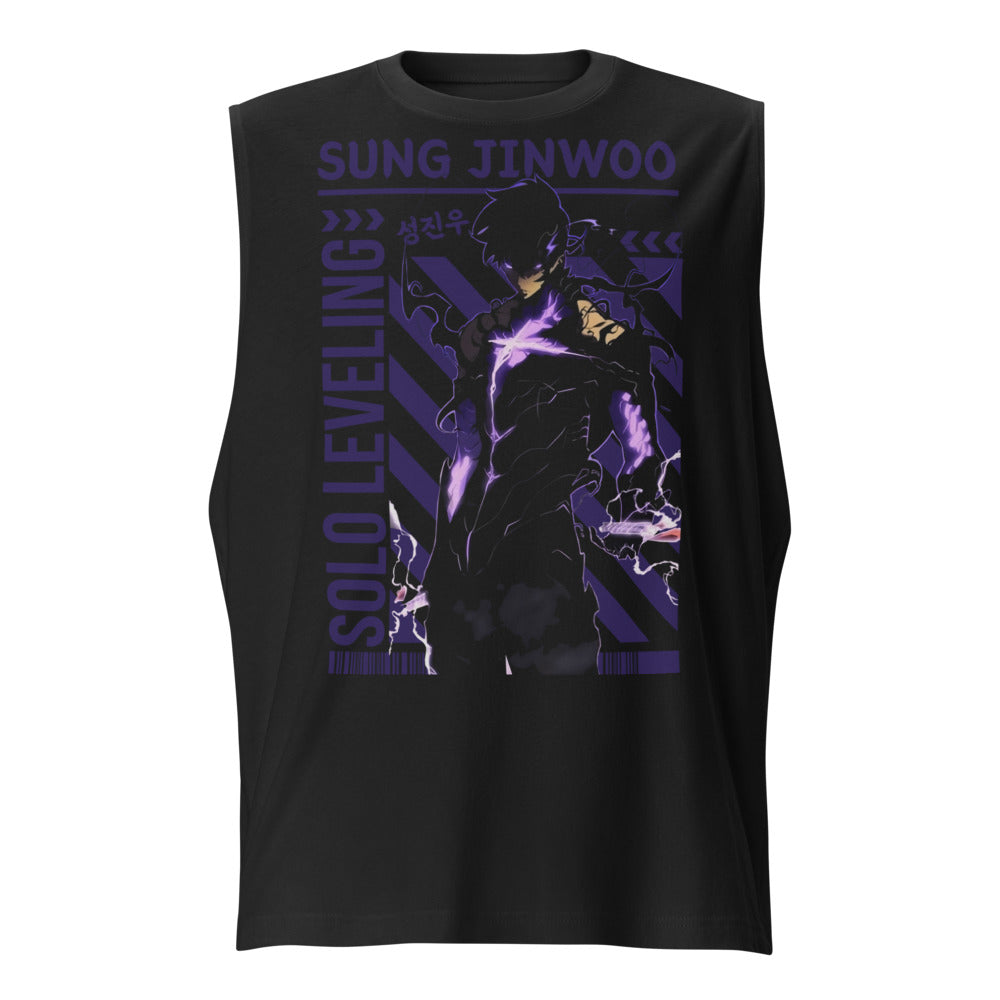Sin Mangas Solo Leveling Sung Jinwoo Purple - Frente