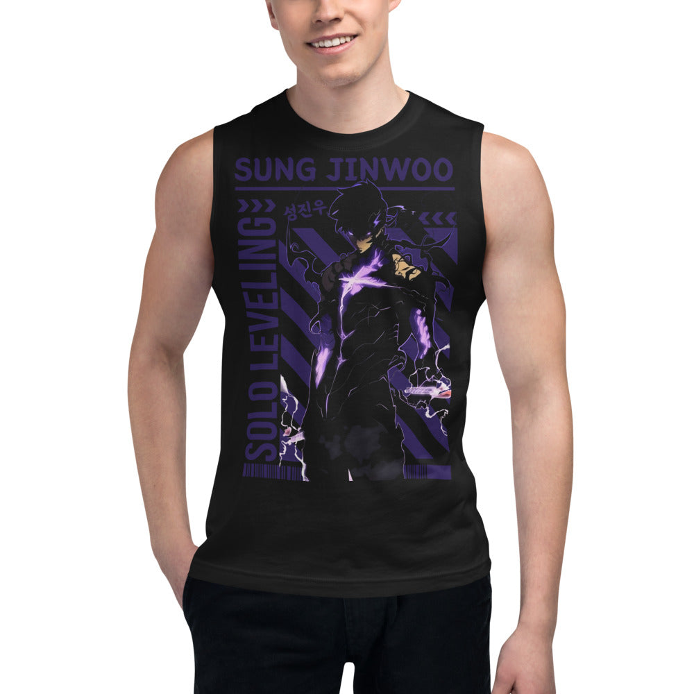Sin Mangas Solo Leveling Sung Jinwoo Purple - Modelo masculino