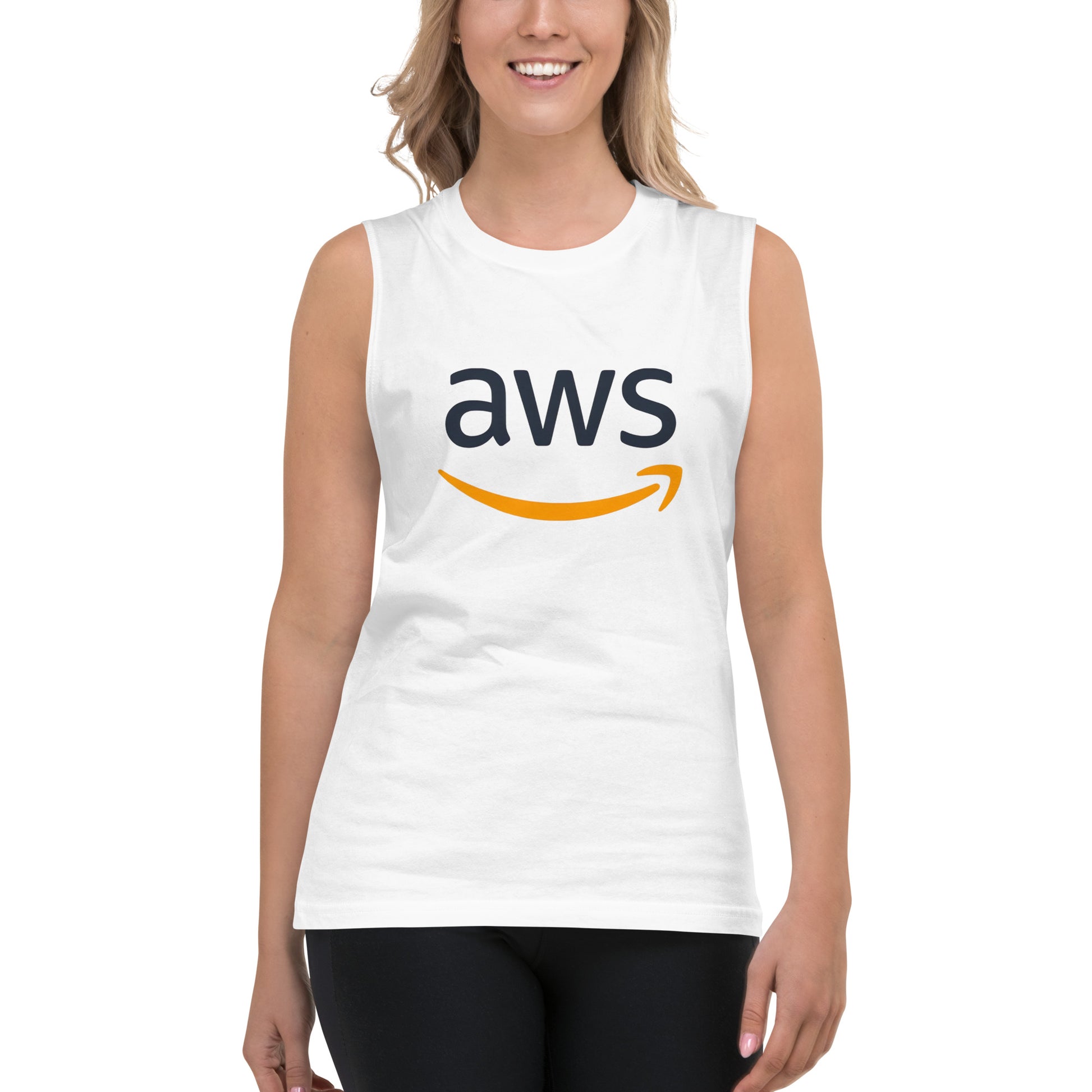 Camiseta sin Mangas AWS White , Disponible en la mejor tienda online para comprar tu merch favorita, la mejor Calidad, compra Ahora en Algoritmo! 