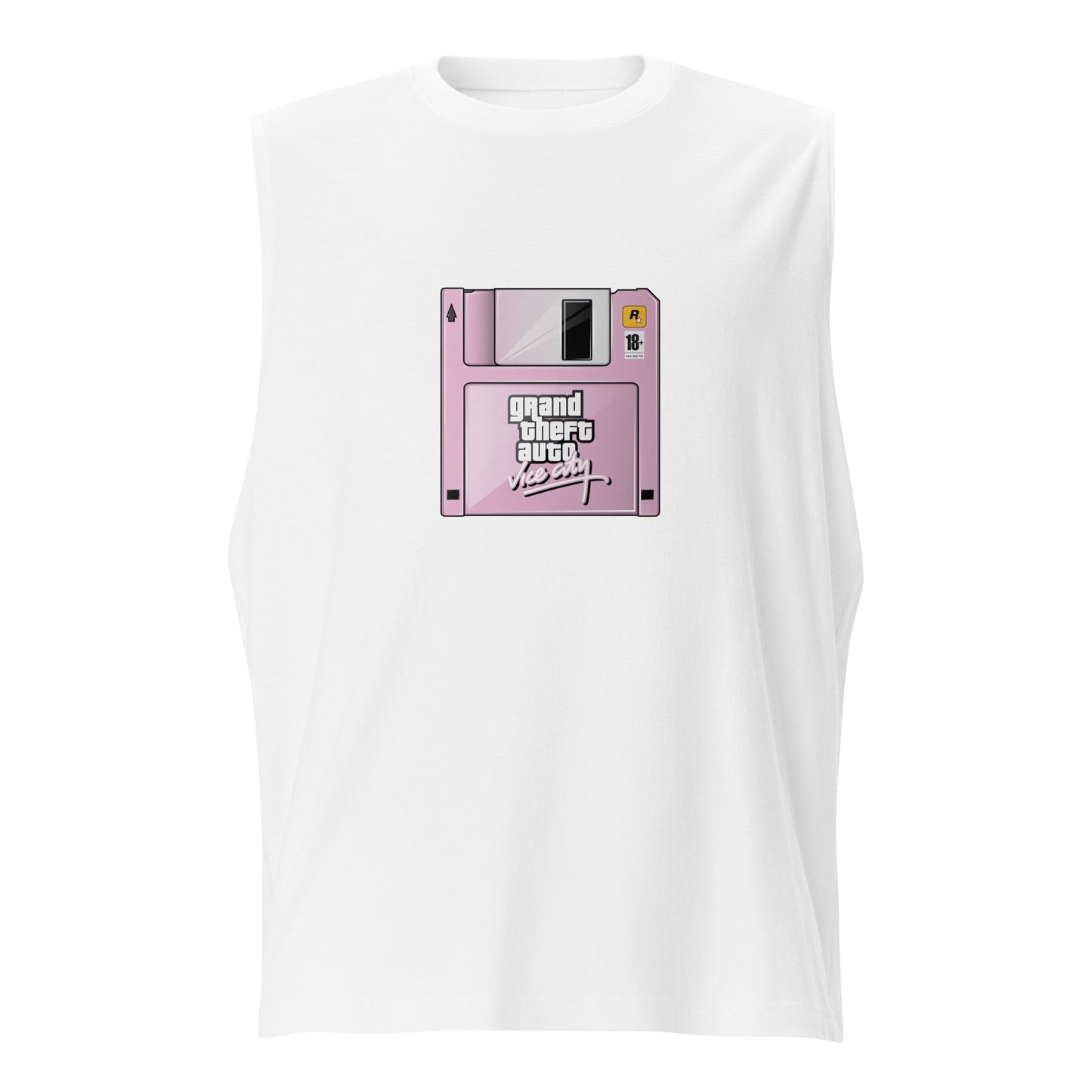 Camiseta sin mangas Vice City Floppy, Disponible en la tienda online para comprar tus artículos favoritos, la mejor Calidad, compra en Algoritmo! 