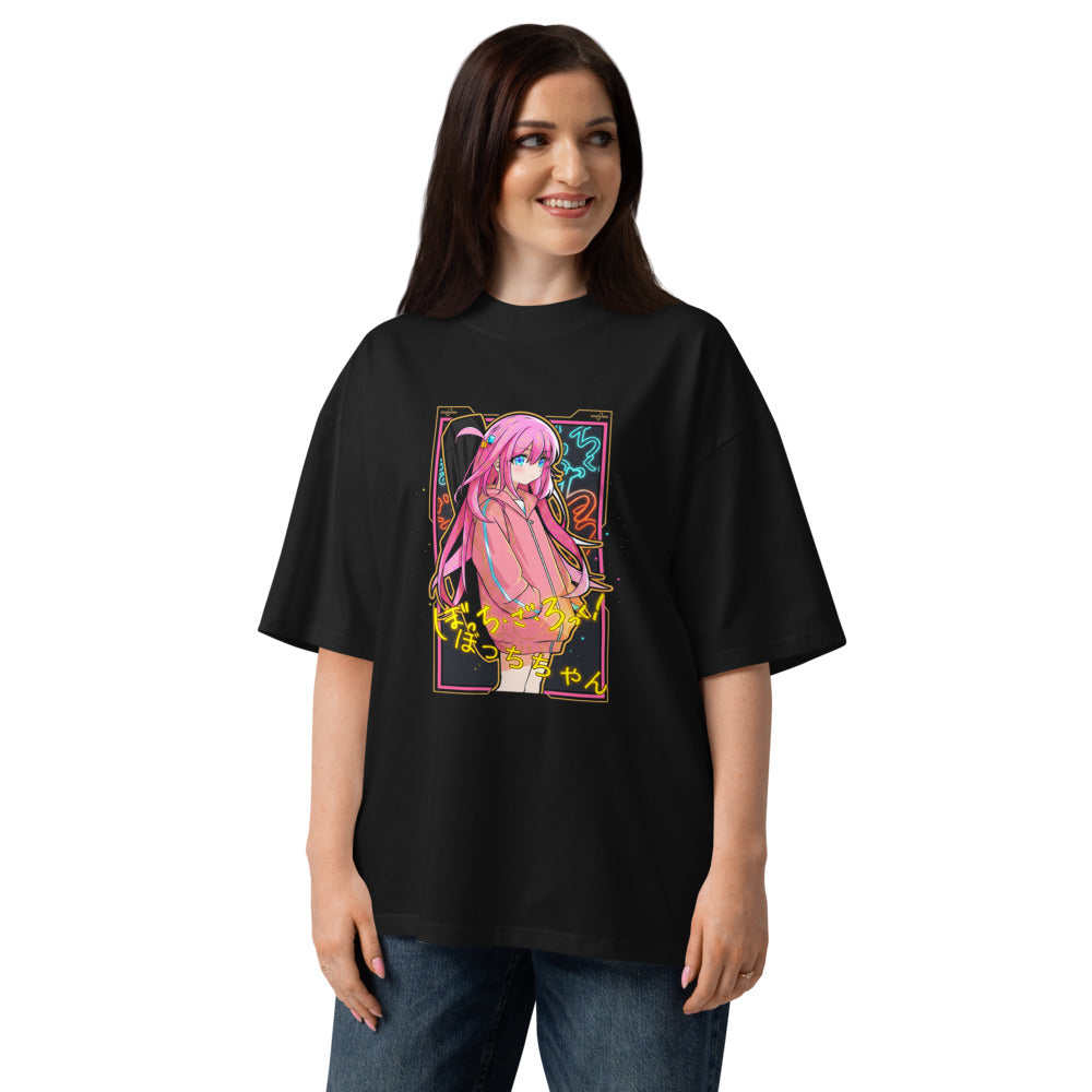 Oversize Bocchi The Rock Sad Hoodie Anime - Modelo femenina