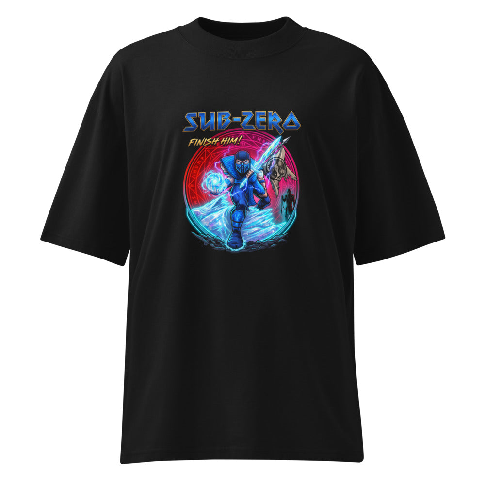 Oversize Sub Zero Mortal Kombat Finish Him - Frente fantasma