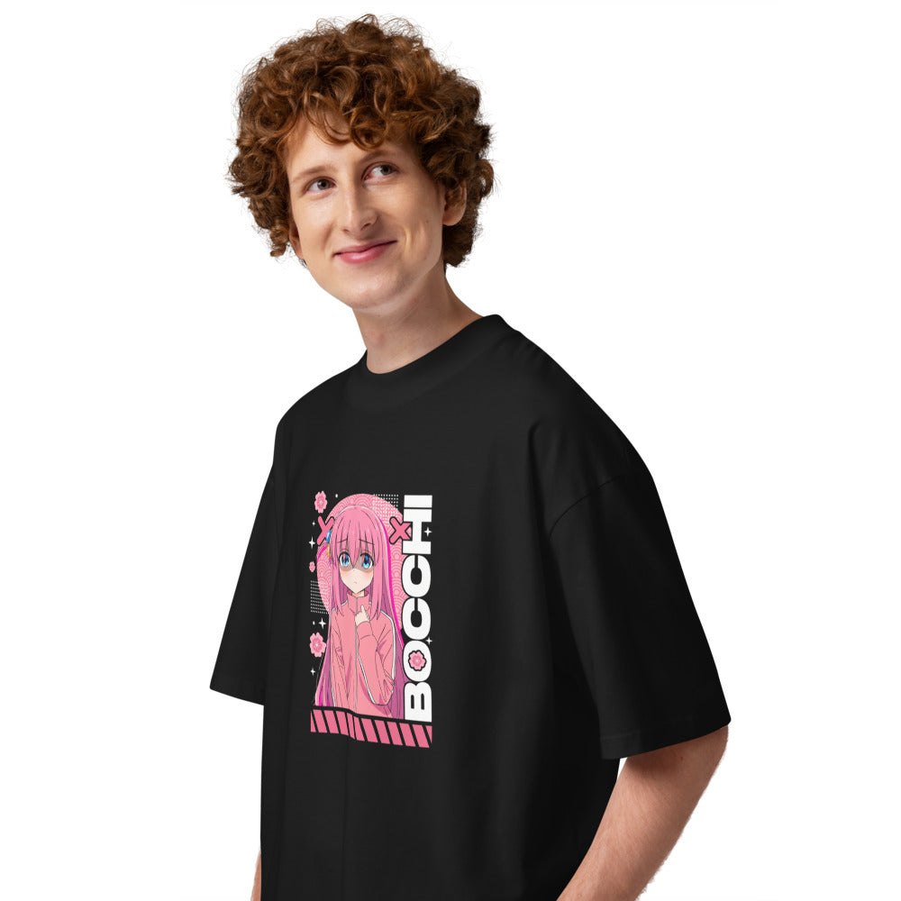 Oversize Bocchi The Rock Cherry Blossom Anime - Modelo masculino lateral