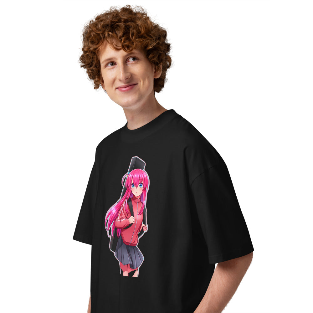 Oversize Bocchi The Rock Guitar Case Anime - Modelo masculino lateral