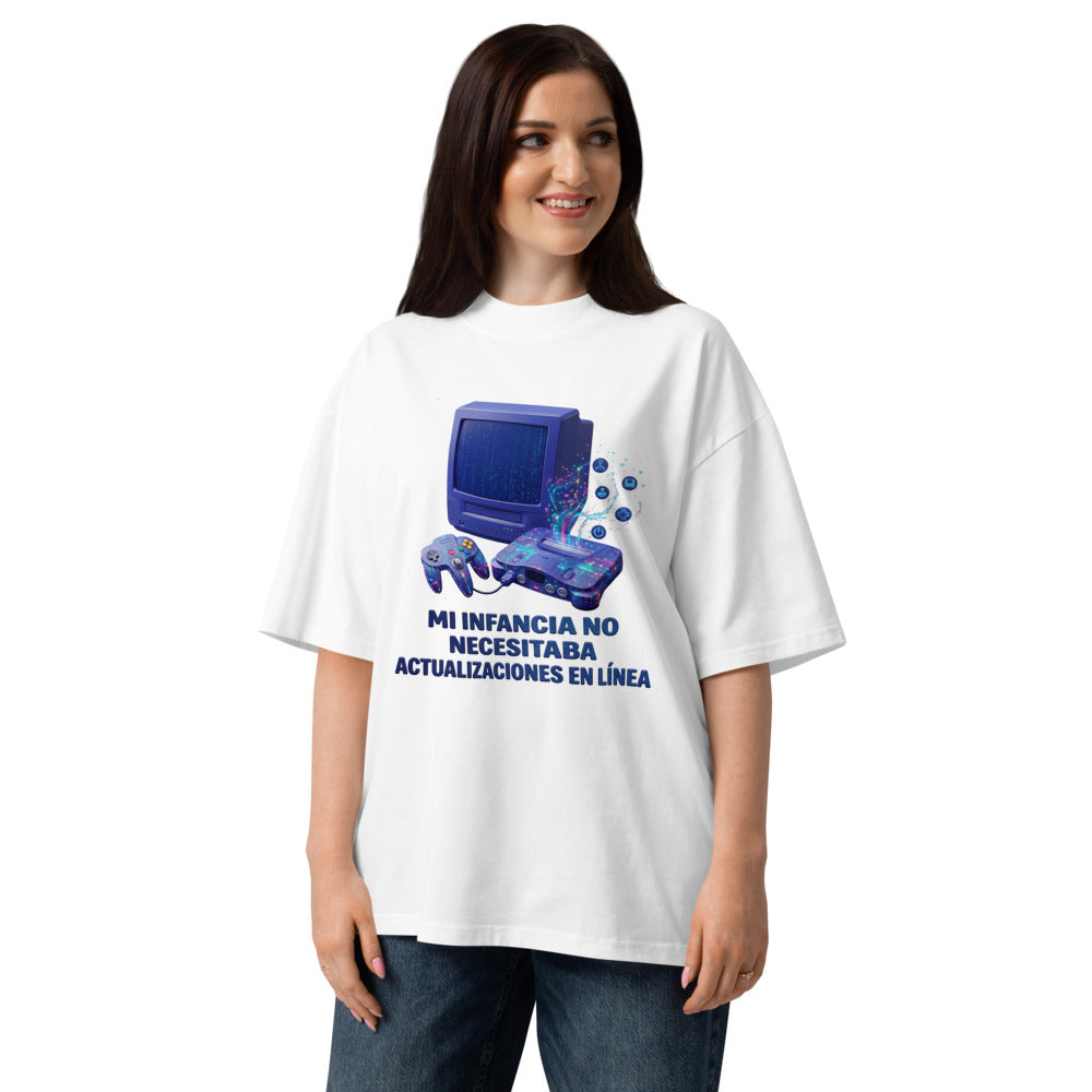 Oversize Mi Infancia No Necesitaba Actualizaciones Retro Console - Modelo femenina