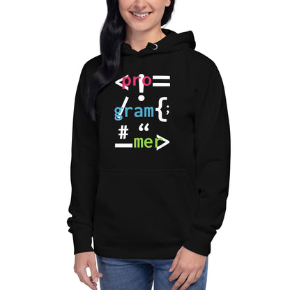 Hoodie <programer>, Disponible en la mejor tienda online para comprar tu merch favorita, la mejor Calidad, compra Ahora en Algoritmo! 