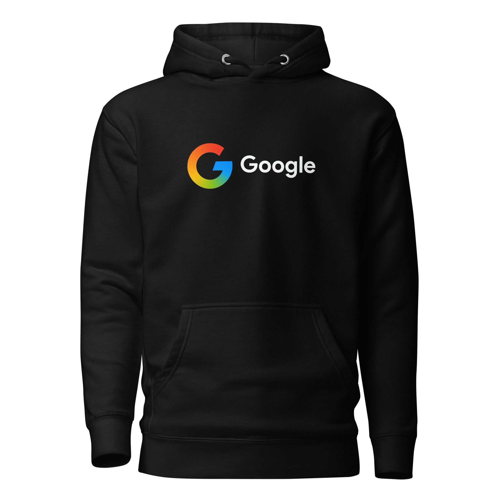 Vista frontal — Hoodie Google parodia logo tech