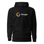 Vista frontal — Hoodie Google parodia logo tech