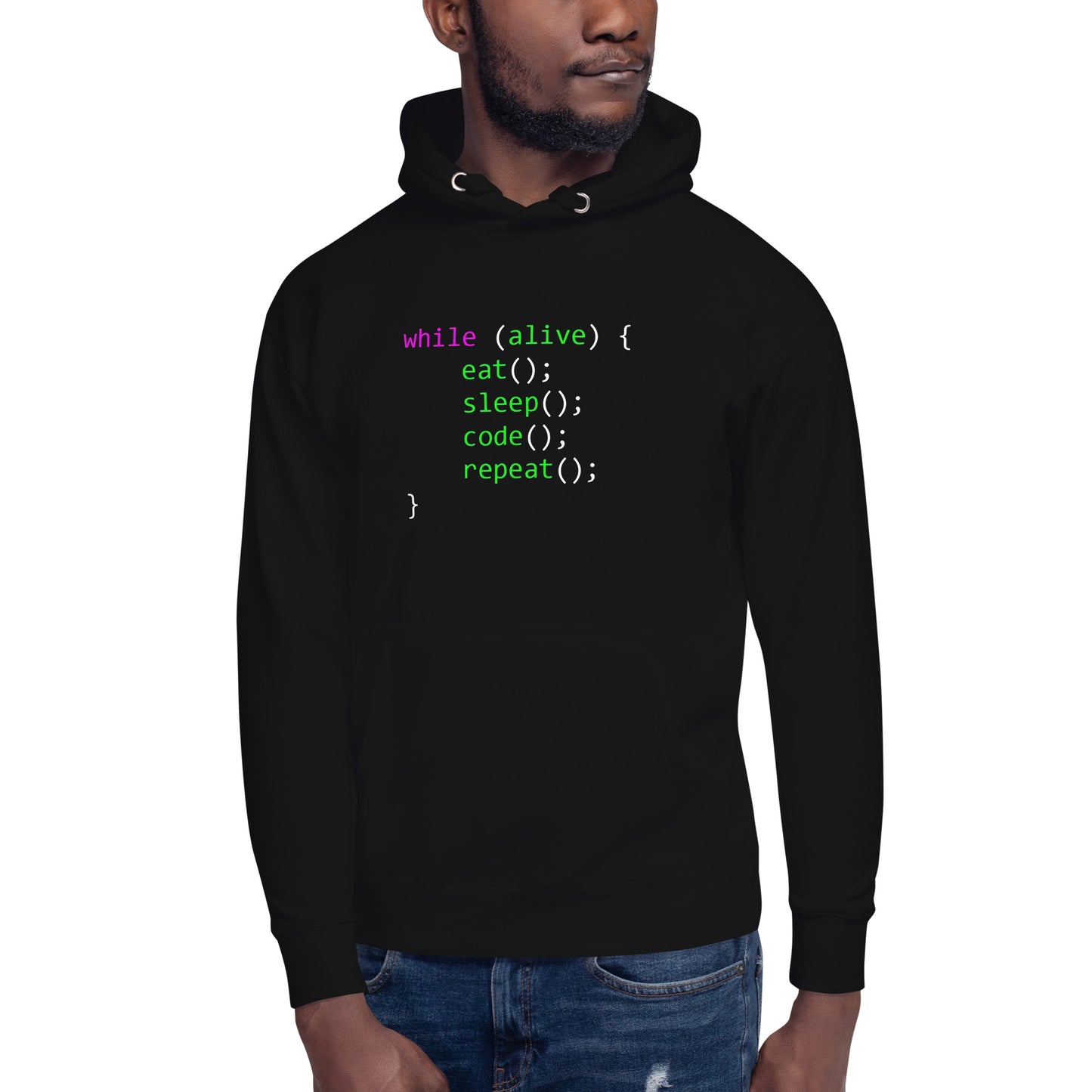 Hoodie Life in code, Disponible en la mejor tienda online para comprar tu merch favorita, la mejor Calidad, compra Ahora en Algoritmo! 