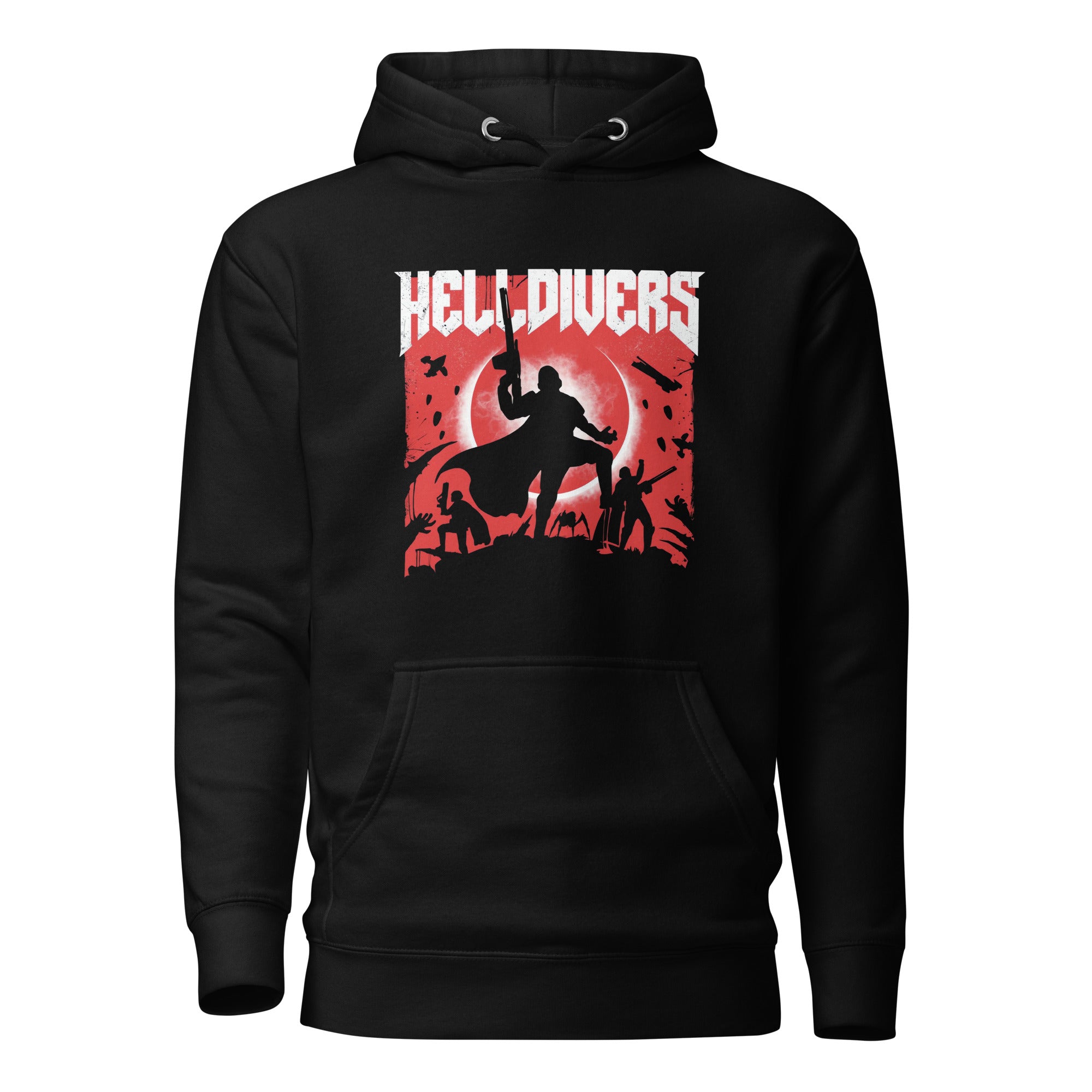 Front view — Helldivers hoodie Super Earth patriot