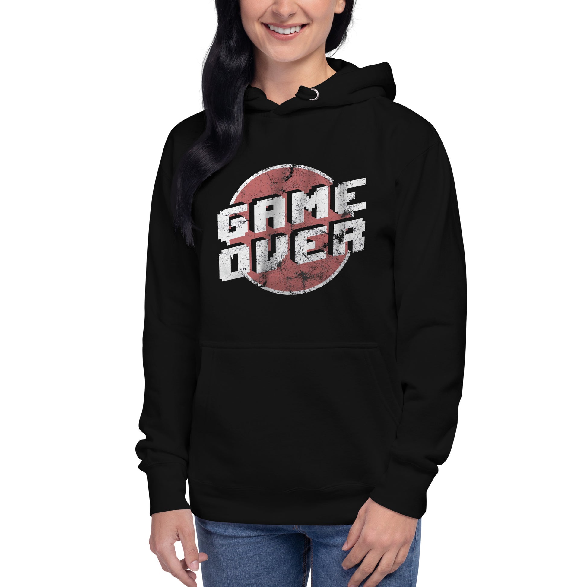 Hoodie Game Over Vintage , Disponible en la mejor tienda online para comprar tu merch favorita, la mejor Calidad, compra Ahora en Algoritmo! 