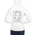 Hoodie Gameboy Blueprint Nintendo — modelo con la prenda