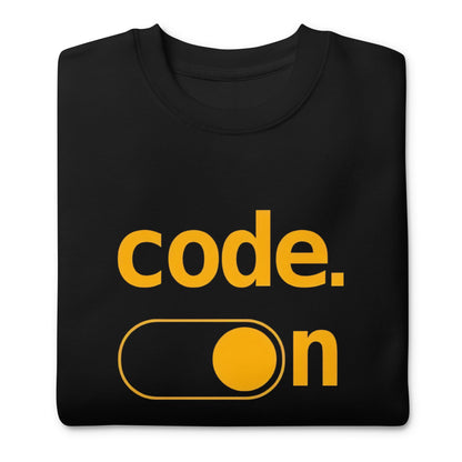 Suéter Code On, Disponible en la mejor tienda online para comprar tu merch favorita, la mejor Calidad, compra Ahora en Algoritmo! 