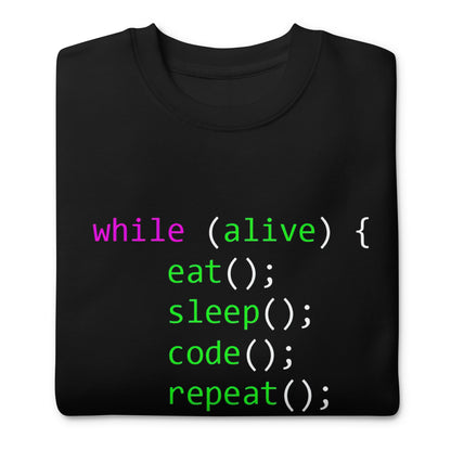 Suéter Life in code , Disponible en la mejor tienda online para comprar tu merch favorita, la mejor Calidad, compra Ahora en Algoritmo! 