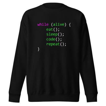 Suéter Life in code , Disponible en la mejor tienda online para comprar tu merch favorita, la mejor Calidad, compra Ahora en Algoritmo! 