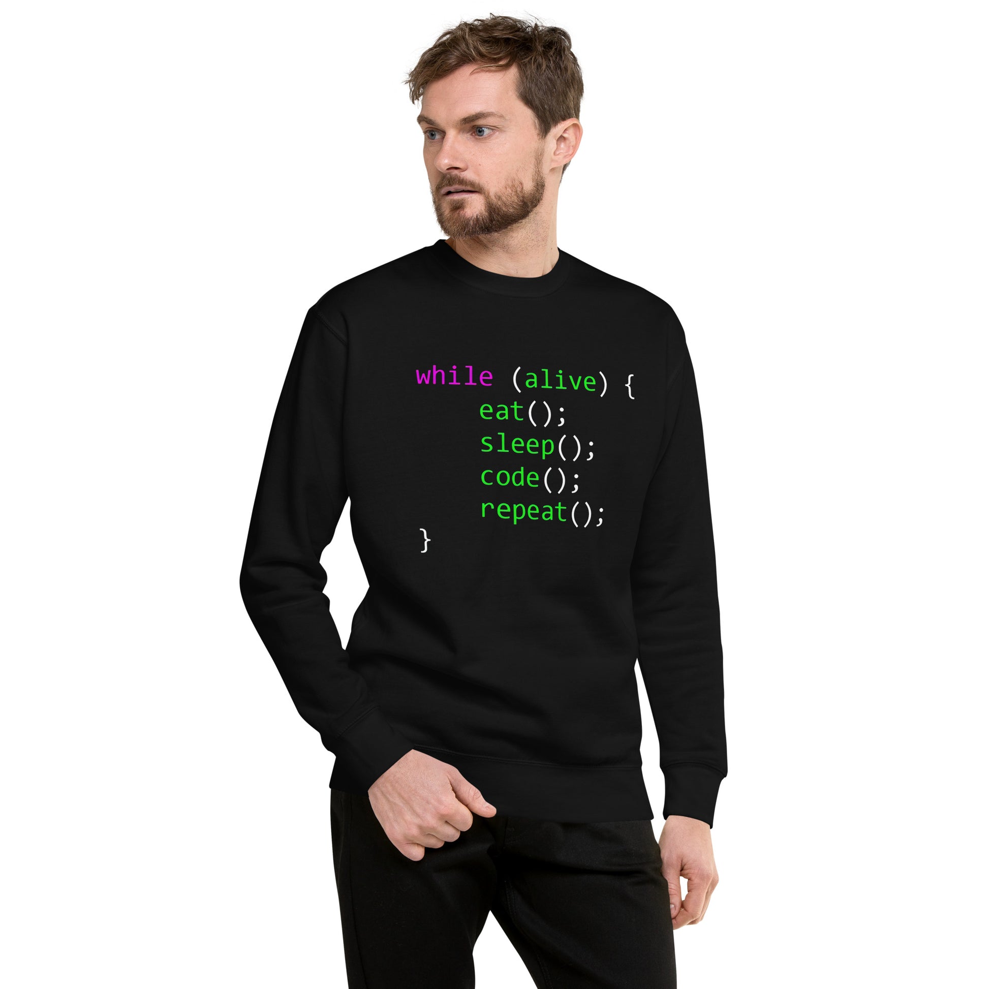 Suéter Life in code , Disponible en la mejor tienda online para comprar tu merch favorita, la mejor Calidad, compra Ahora en Algoritmo! 