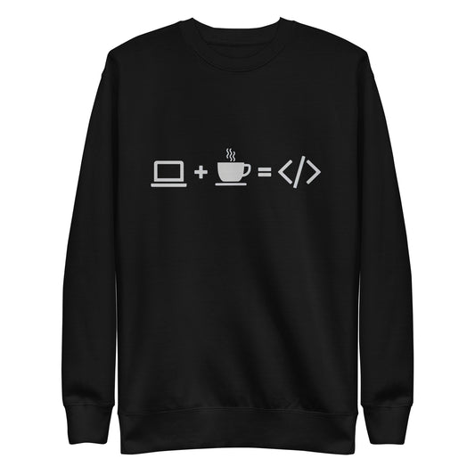 Suéter Coffee HTML, Disponible en la mejor tienda online para comprar tu merch favorita, la mejor Calidad, compra Ahora en Algoritmo! 