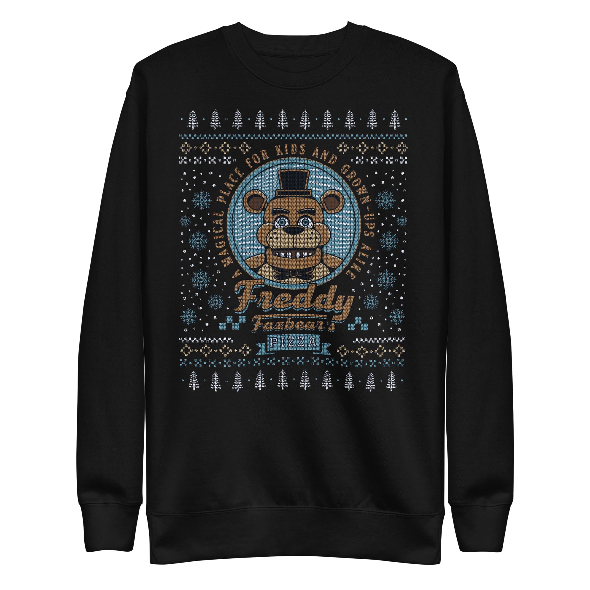Vista frontal — Suéter Freddy Pizza FNAF navideño