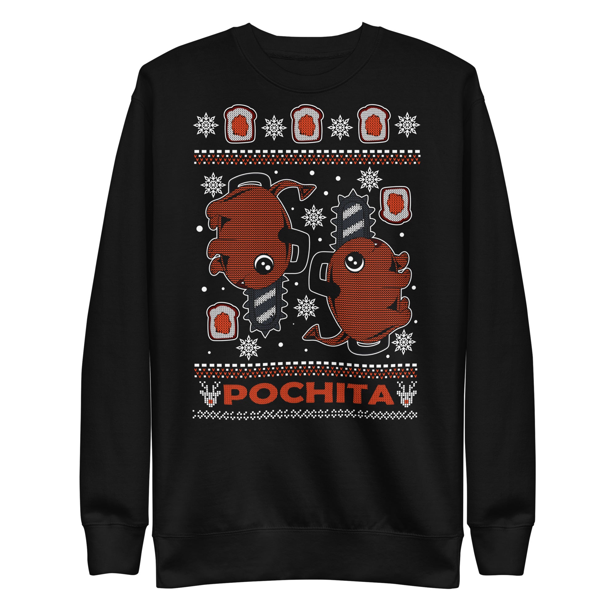 Vista frontal — Suéter Pochita Holiday Chainsaw Man