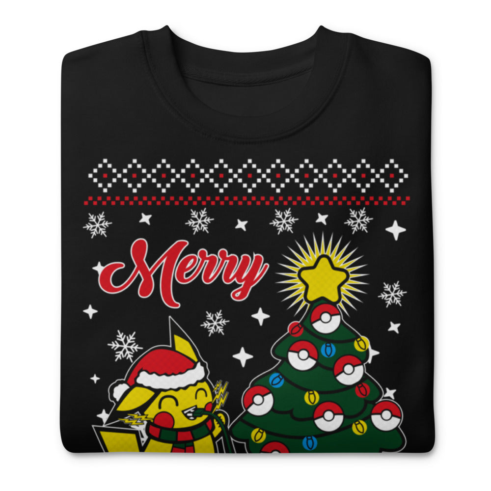 Sueter Pikachu Merry Christmas - Doblado