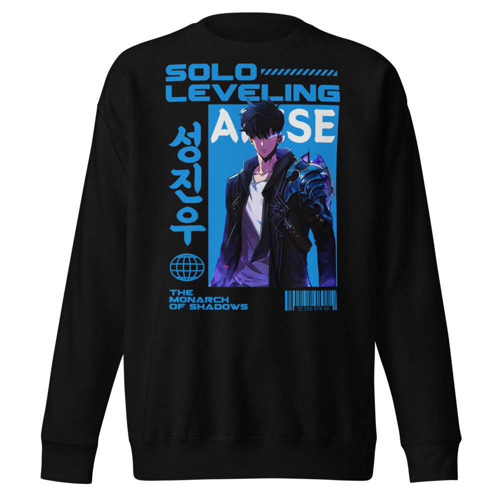 Sueter Solo Leveling Sung Jinwoo negro vista frontal