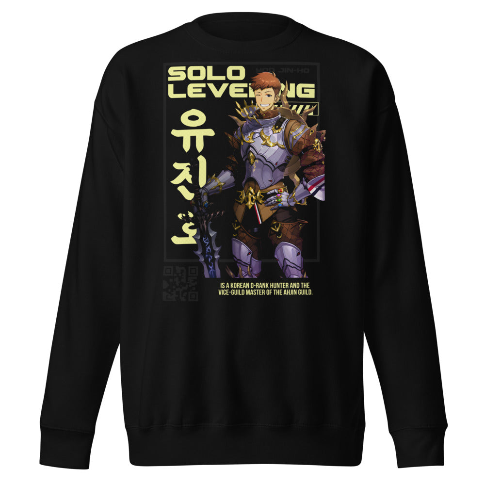 Sueter Solo Leveling Yoo Jinho negro vista frontal
