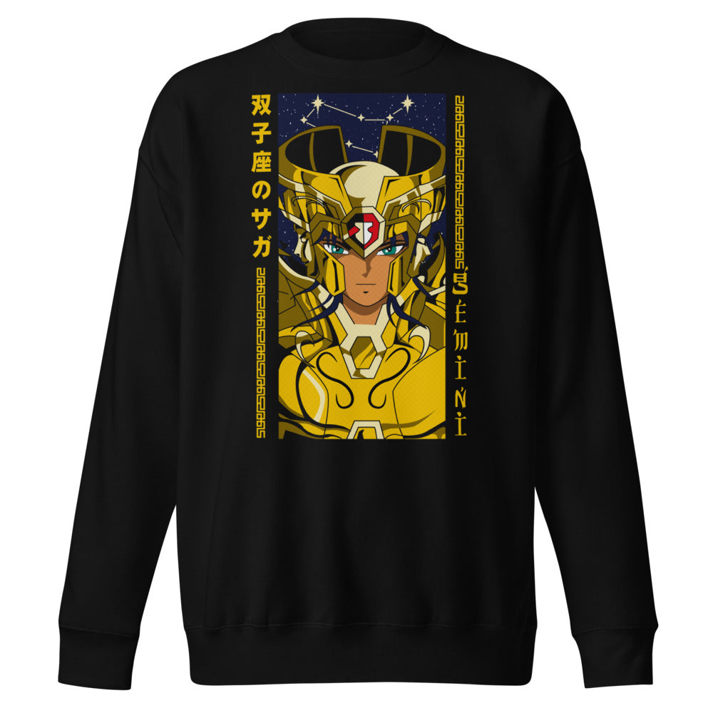 Sueter Saint Seiya Gemini Saga Banner negro vista frontal