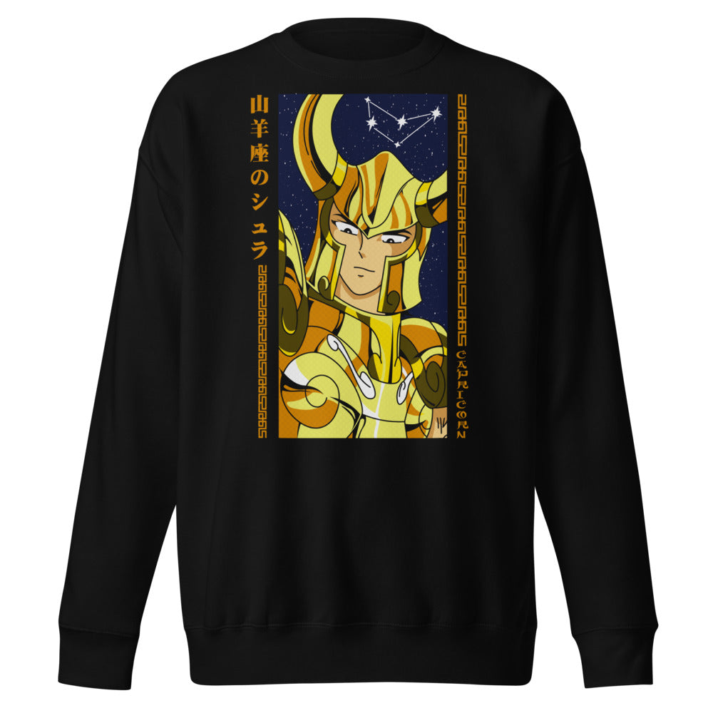 Sueter Saint Seiya Capricorn Shura Banner negro vista frontal