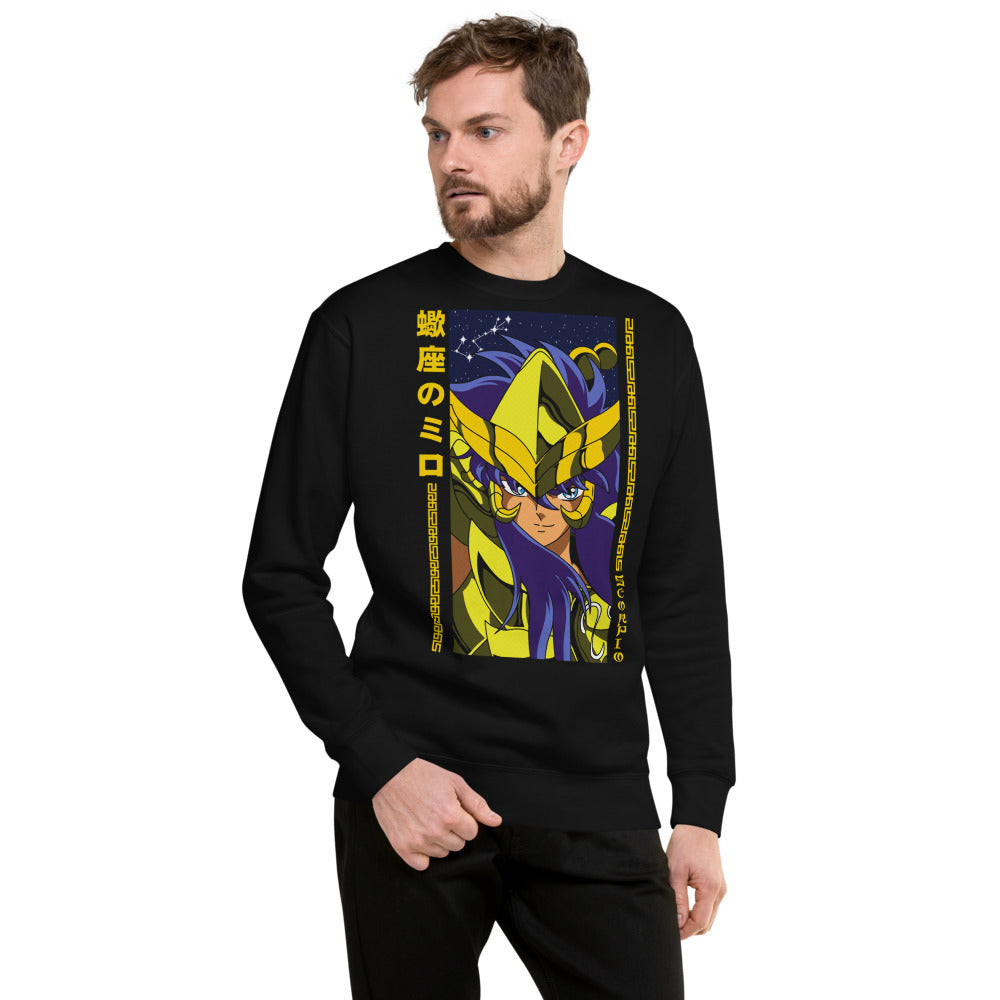 Sueter Saint Seiya Scorpio Milo Banner negro modelo