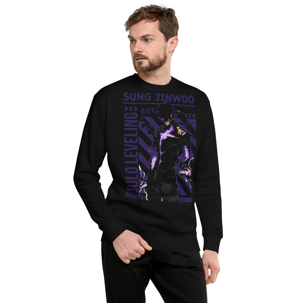 Sueter Solo Leveling Sung Jinwoo Purple negro modelo
