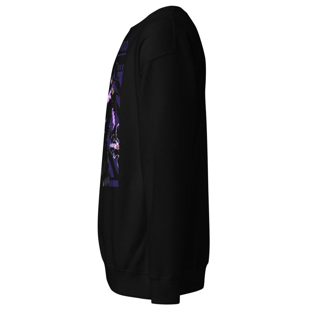 Sueter Solo Leveling Sung Jinwoo Purple negro vista lateral izquierda