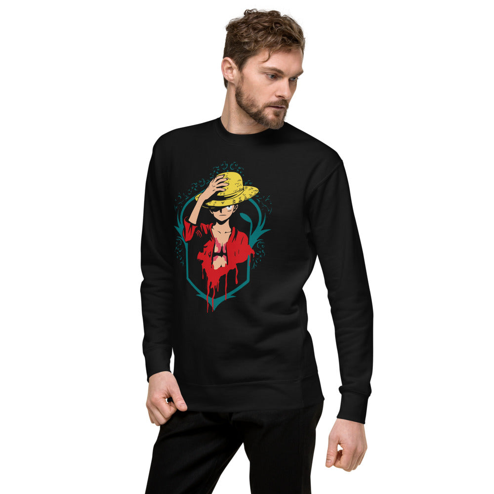 Sueter One Piece Luffy Red Portrait - Lateral izquierdo