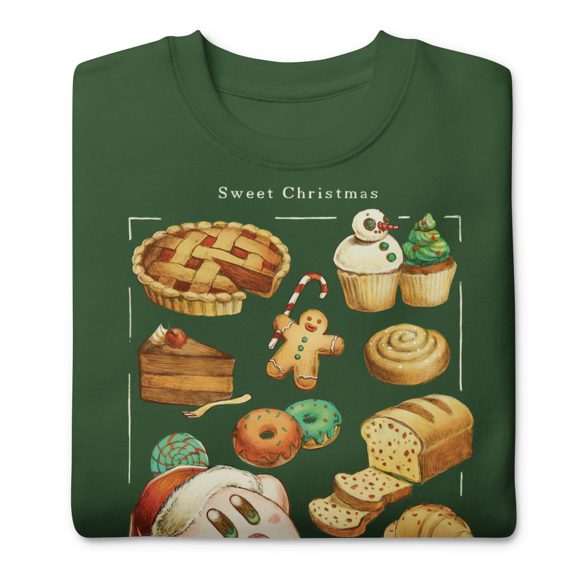 Detalle del print — Dulce Navidad Kirby, algodón 142 g/m²