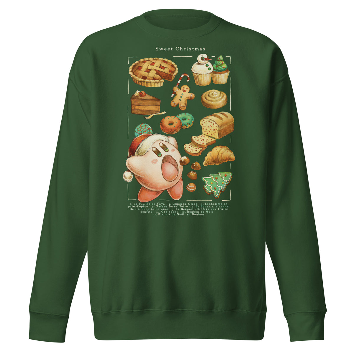 Vista trasera — Suéter Kirby Dulce Navidad unisex