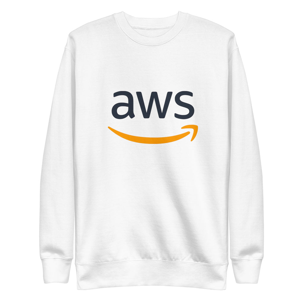 Sueter AWS White, Disponible en la mejor tienda online para comprar tu merch favorita, la mejor Calidad, compra Ahora en Algoritmo! 