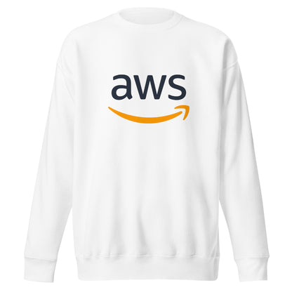 Sueter AWS White, Disponible en la mejor tienda online para comprar tu merch favorita, la mejor Calidad, compra Ahora en Algoritmo! 