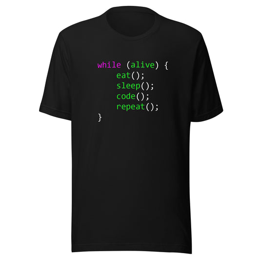 Camiseta Life in code , Disponible en la mejor tienda online para comprar tu merch favorita, la mejor Calidad, compra Ahora en Algoritmo! 