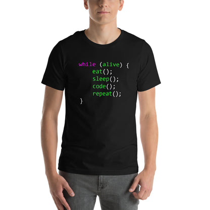 Camiseta Life in code , Disponible en la mejor tienda online para comprar tu merch favorita, la mejor Calidad, compra Ahora en Algoritmo! 