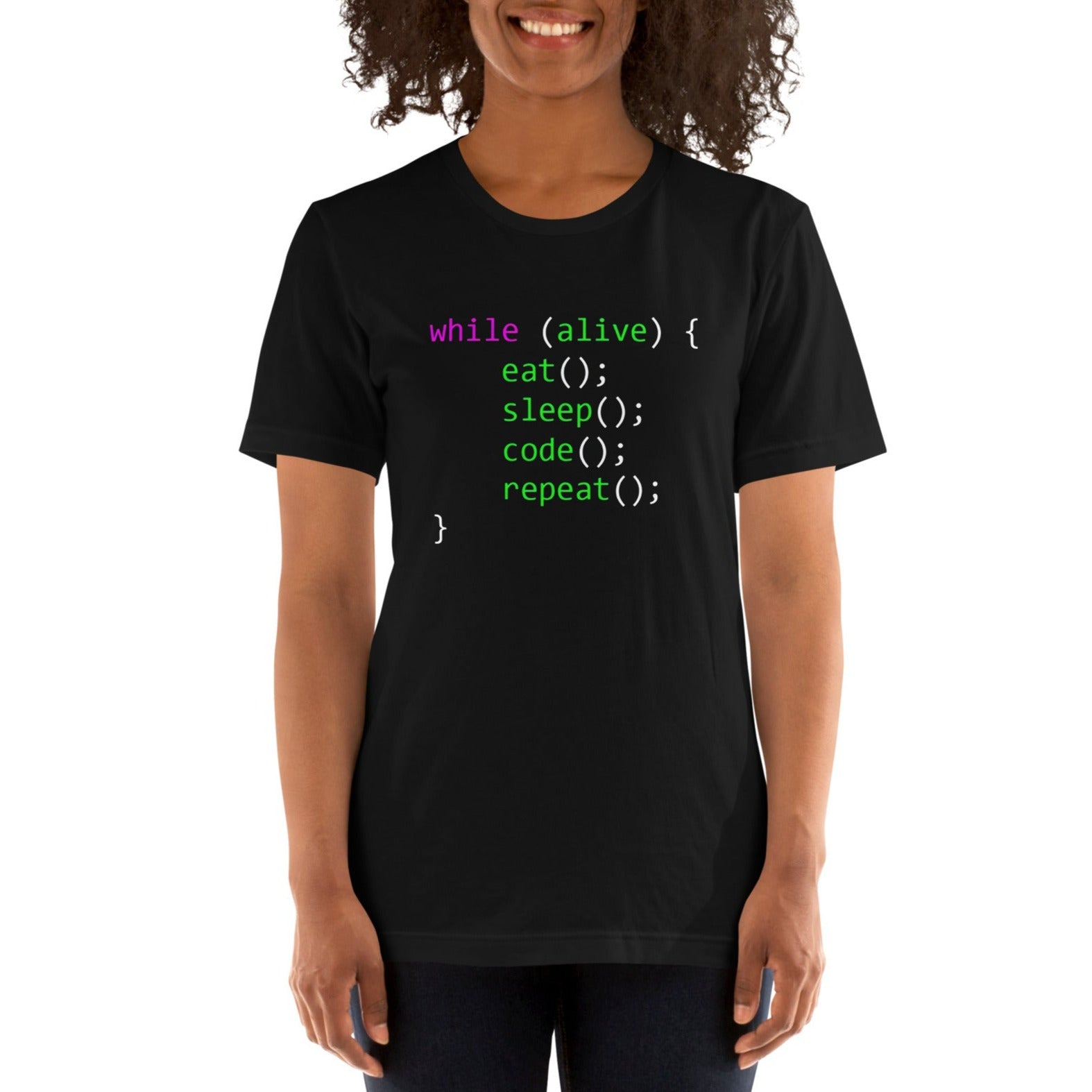 Life in code — modelo usando la prenda