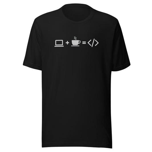  Camiseta Coffee HTML, Disponible en la mejor tienda online para comprar tu merch favorita, la mejor Calidad, compra Ahora en Algoritmo! 