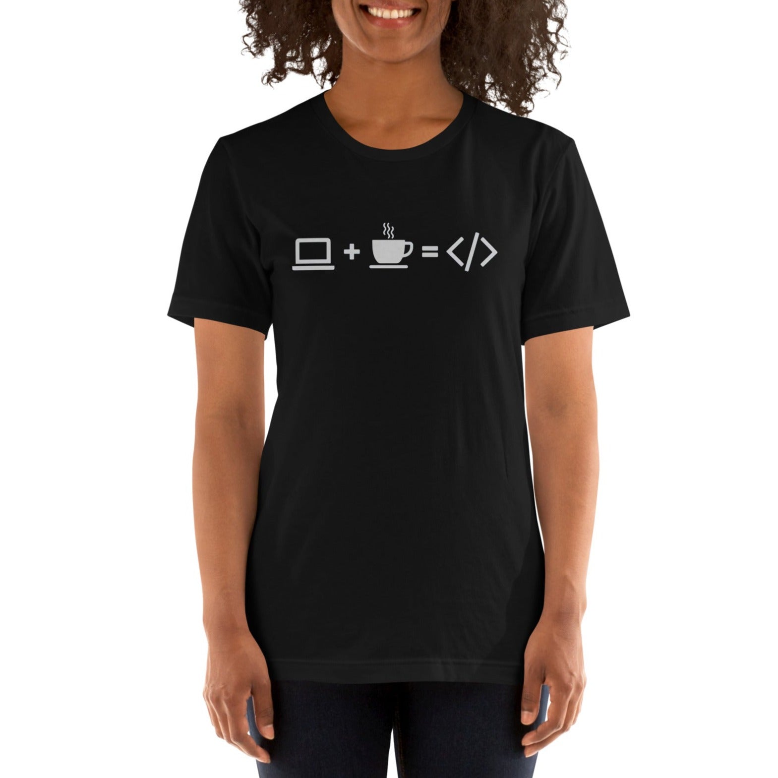  Camiseta Coffee HTML, Disponible en la mejor tienda online para comprar tu merch favorita, la mejor Calidad, compra Ahora en Algoritmo! 